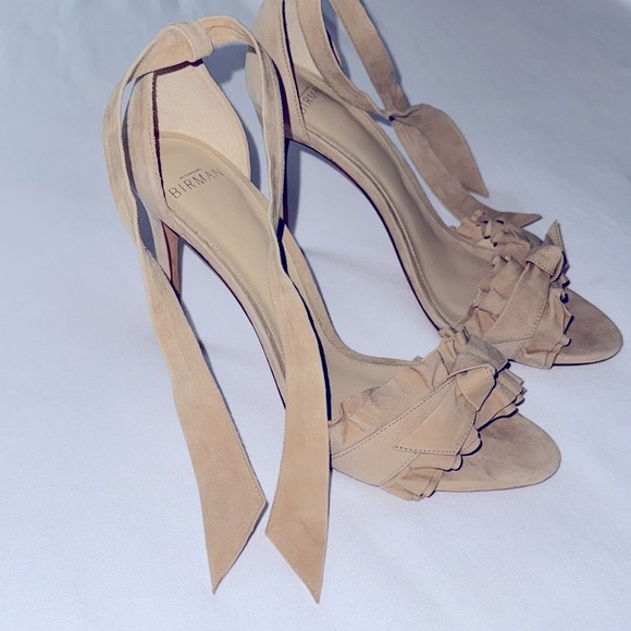 Women’s Suede Heels, Alexandre Birman Clarita w/ Bow & Ruffle, Size 39 - Picture 8 of 9